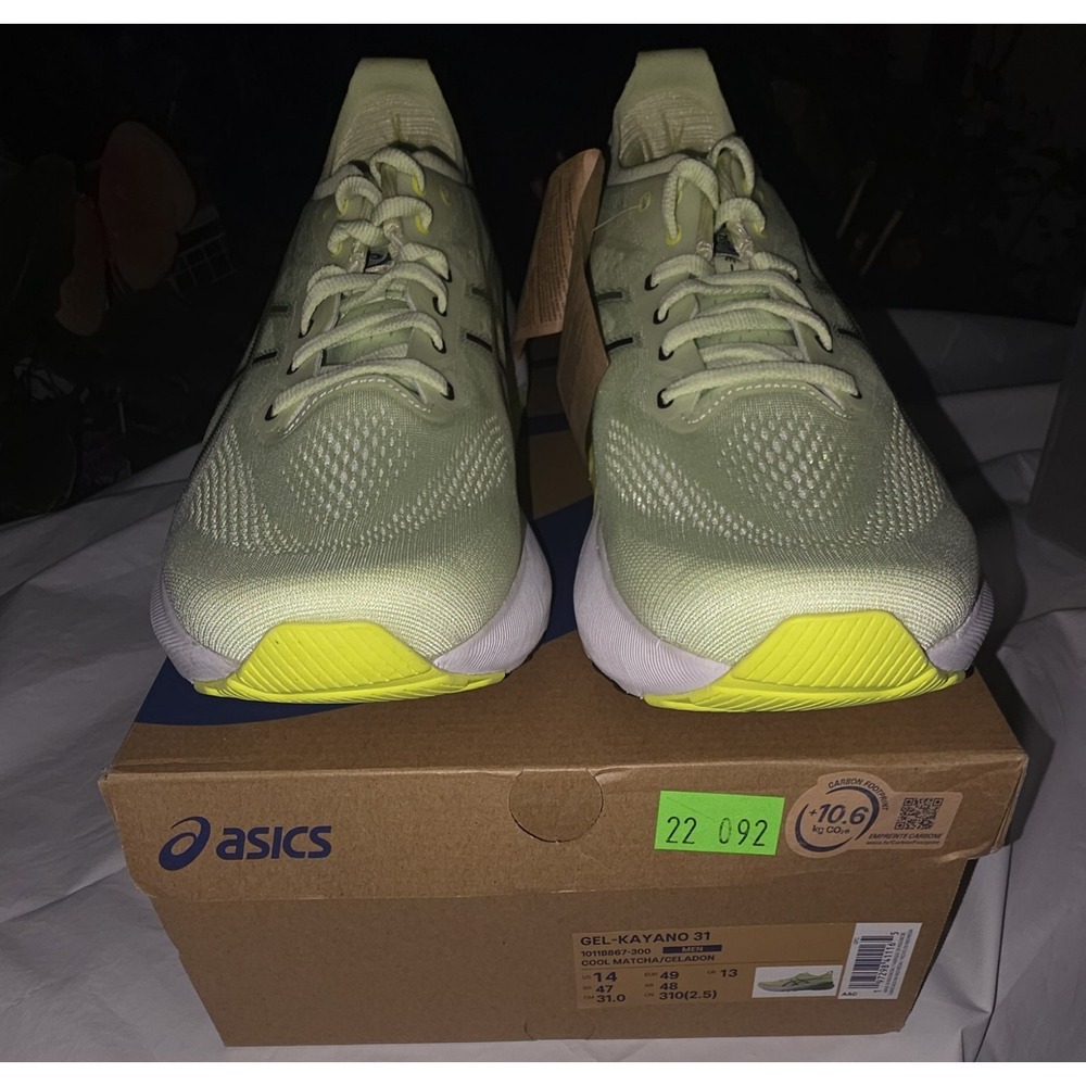 ASICS GEL-KAYANO 31 Men's Size 14 Cool Matcha Celadon Running Shoes 1011B867-300